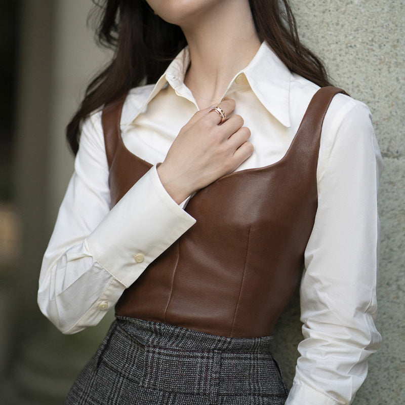 Genuine Leather Small Sling Vest Coat BEUPFORLIFE.com