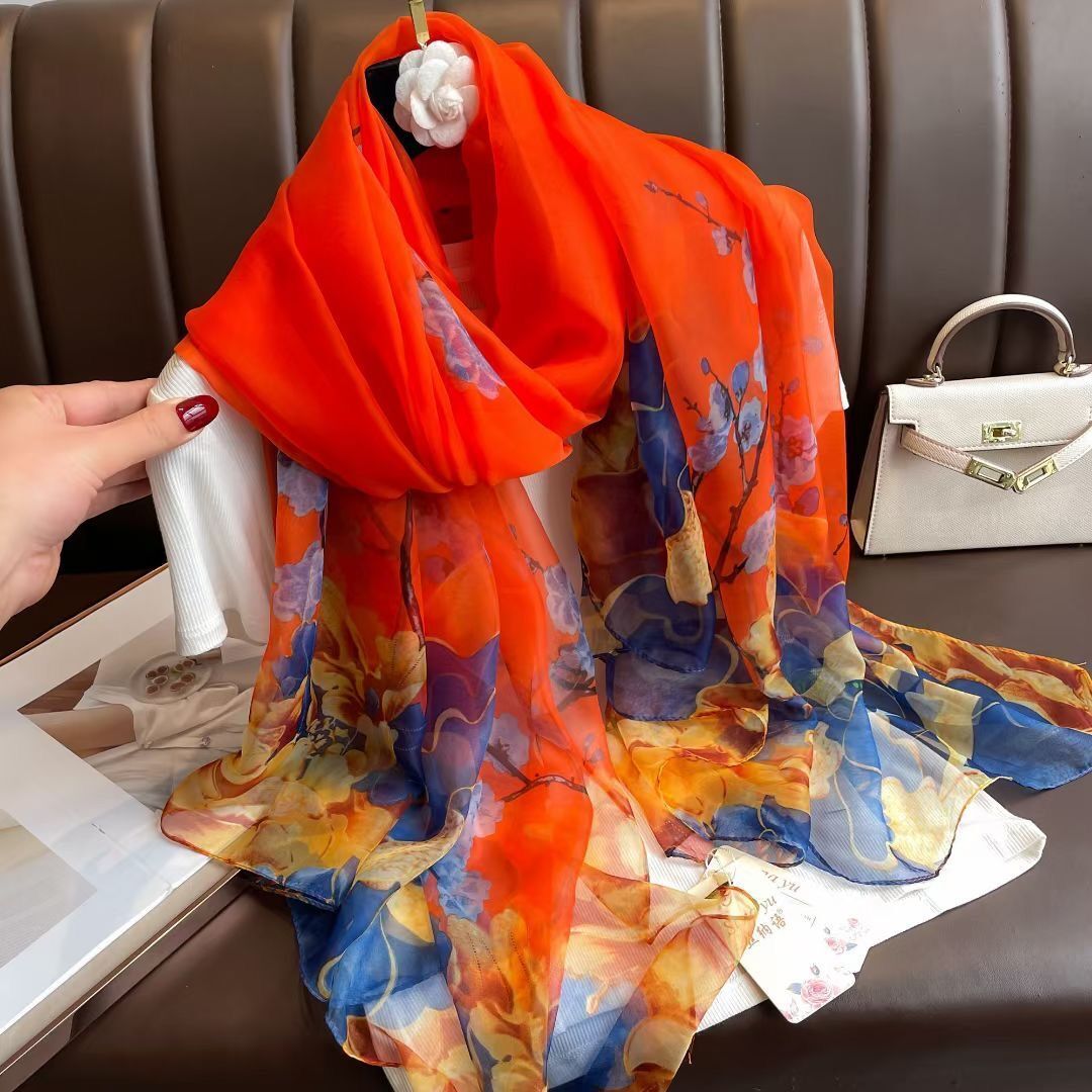 Elegant Silk Design Scarf BEUPFORLIFE.com