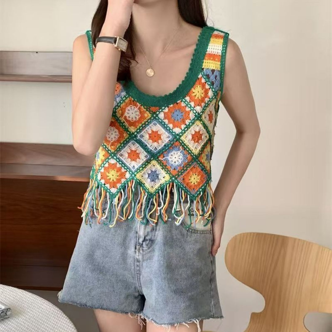 Crocheted Tassel Knitted Camisole