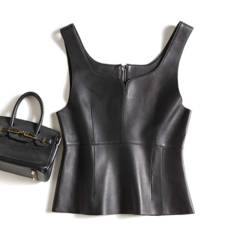 Genuine Leather Small Sling Vest Coat BEUPFORLIFE.com