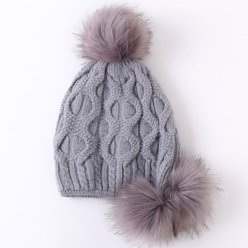 Warm Hat w/ 3 fur balls Be Up For Life