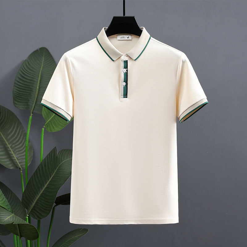 Pearl Cotton Polo Shirt Short-sleeved
