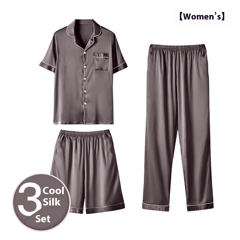 Ice Silk Be Up at Night Three-piece Pajamas BEUPFORLIFE.com