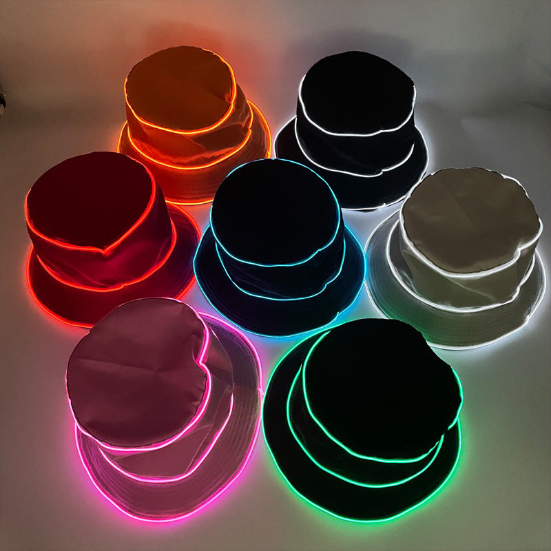 LED Luminous Unisex Solid Color Flat Top Sun Hat BEUPFORLIFE.com