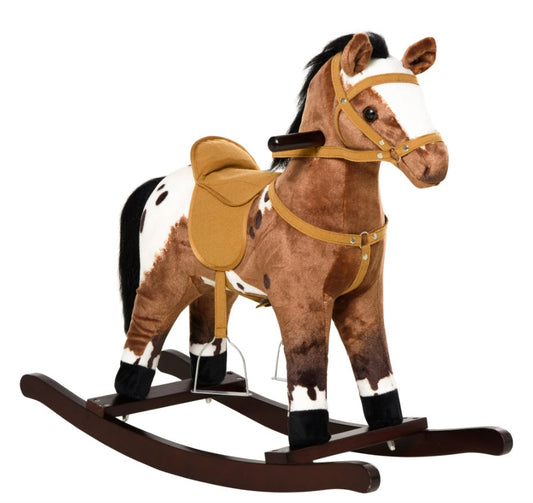 Rocking Horse Kids Plush Ride-On BEUPFORLIFE.com