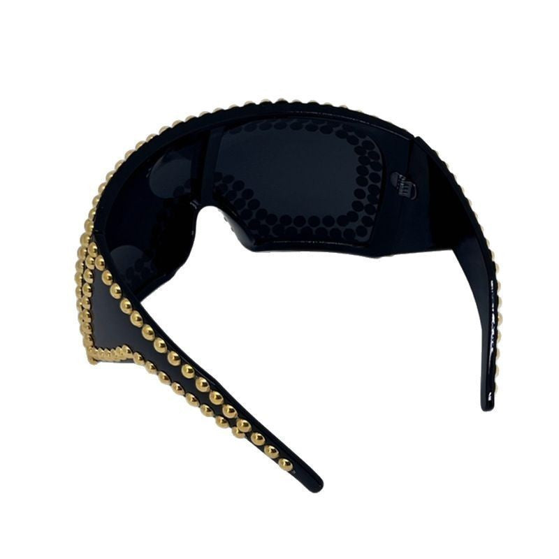 Punk Funk Super Large Rim Square Rivet Sunglasses BEUPFORLIFE.com