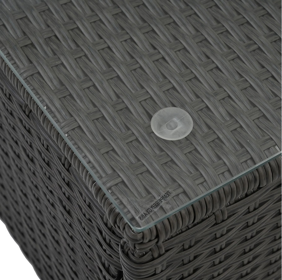 7 Set Wicker Furniture With Tempered Glass Coffee Table BEUPFORLIFE.com