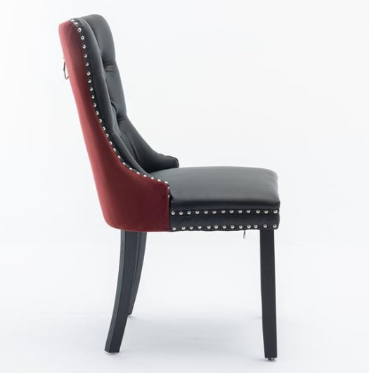 Modern High-End Tufted Solid Wood Contemporary PU & Velvet Upholstered Dining Chair-2 Piece Set BEUPFORLIFE.com