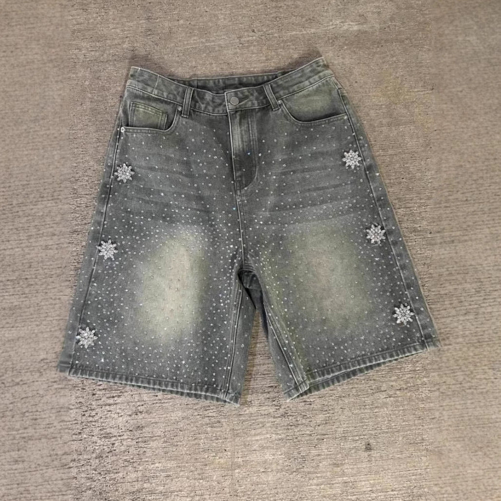 Shine UP Washed Denim Shorts Be Up For Life