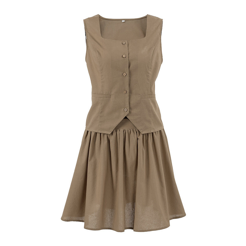 Sleeveless Vest Top Short Skirt Two-piece Set BEUPFORLIFE.com