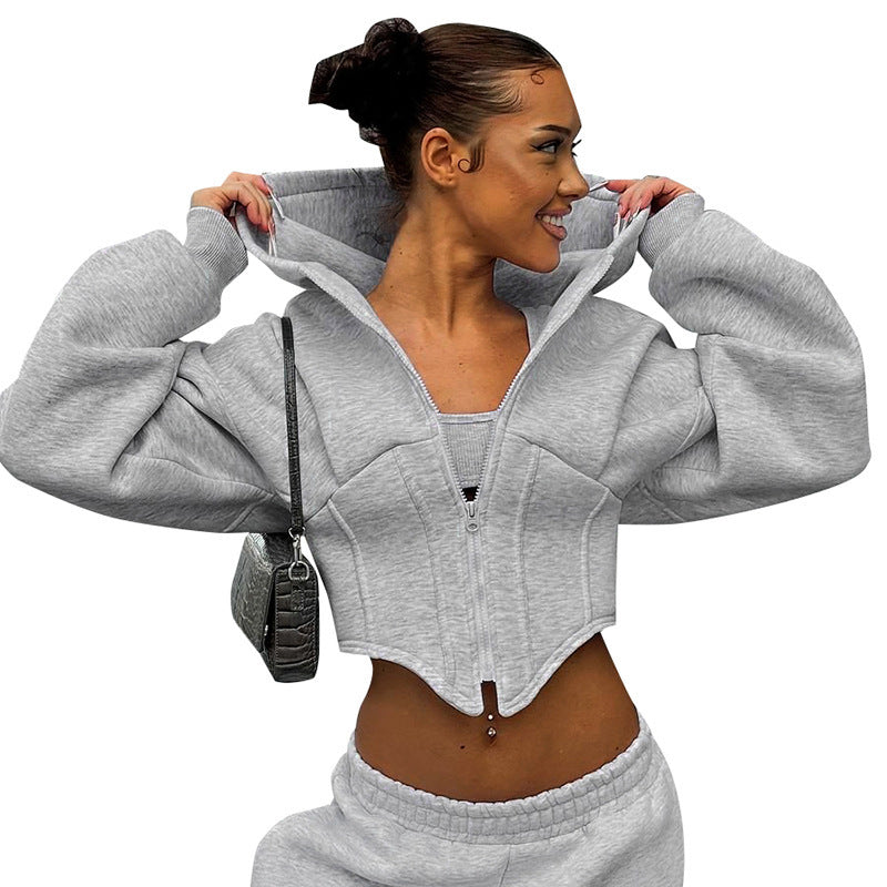 Women's Short Zipper Hooded Cardigan Be Up For Life