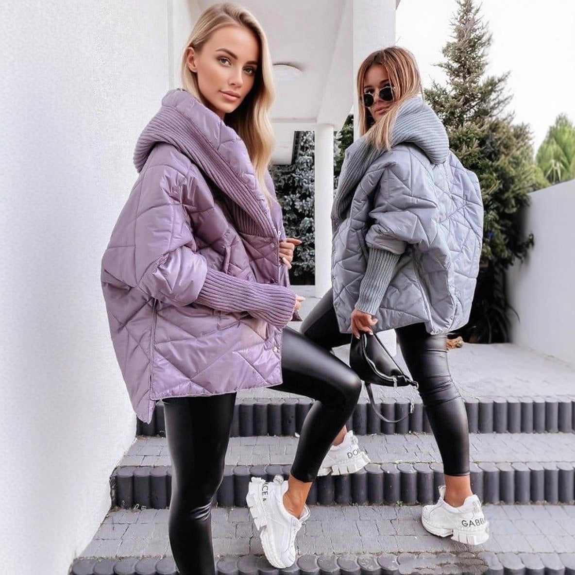 Diamond Lattice Hooded Casual Long Sleeve Coat BEUPFORLIFE.com