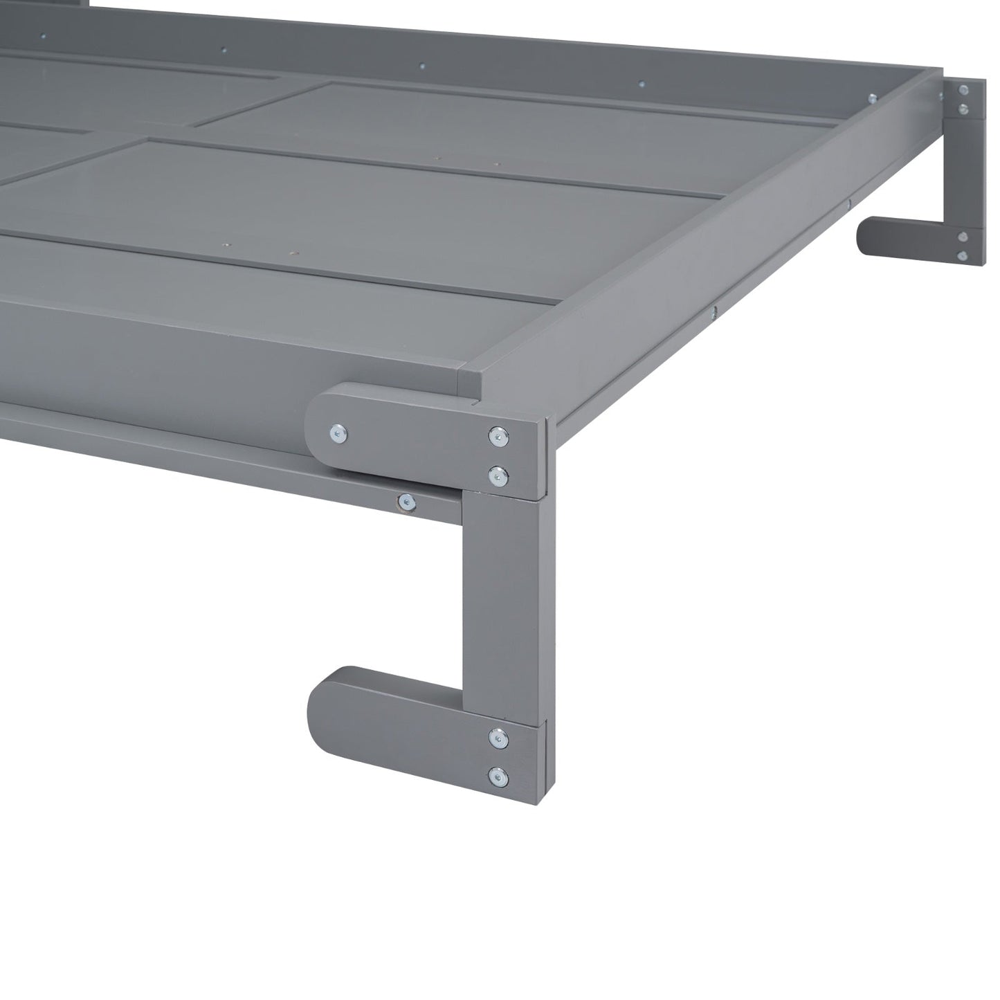 Queen Size Murphy Bed With A Shelf, Gray BEUPFORLIFE.com