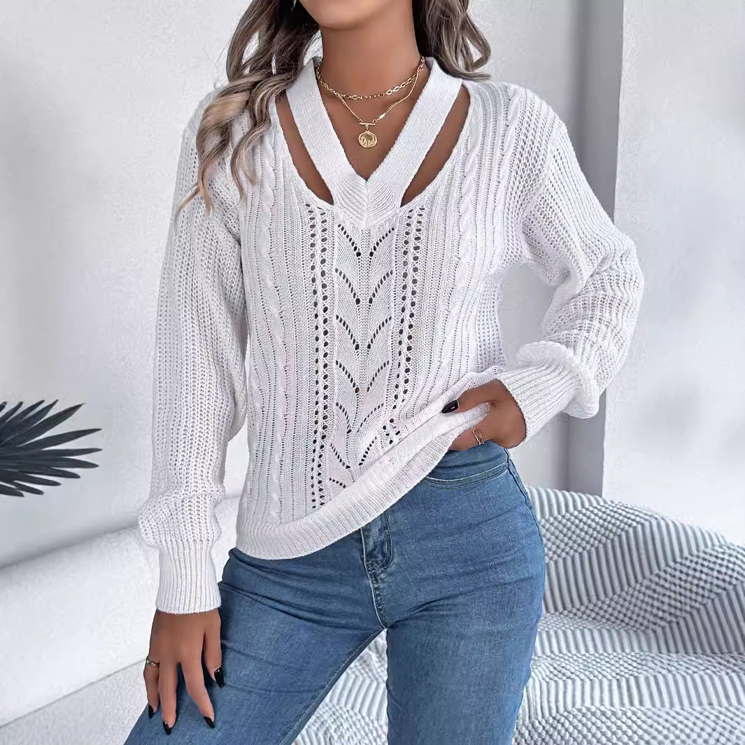 V-neck Twist Pullover Sweater Be Up For Life