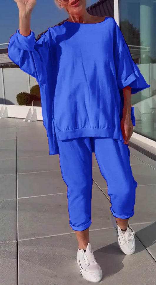 Round Neck Long Sleeve Two-piece Chill Wear