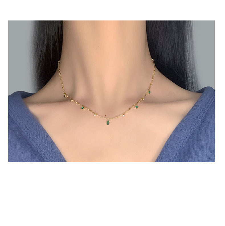 Water drop emerald zircon necklace BEUPFORLIFE.com