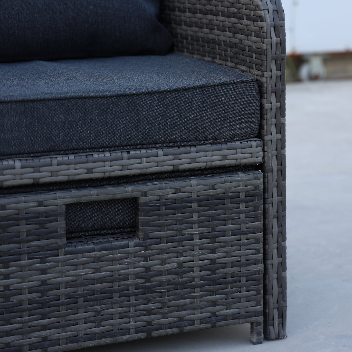 5 Piece Wicker Patio Conversation Furniture Set w/Ottomans BEUPFORLIFE.com