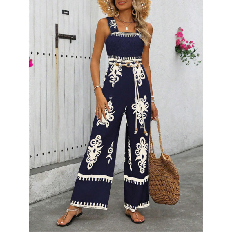 Summer Boho Jumpsuit One Piece With Pockets BEUPFORLIFE.com