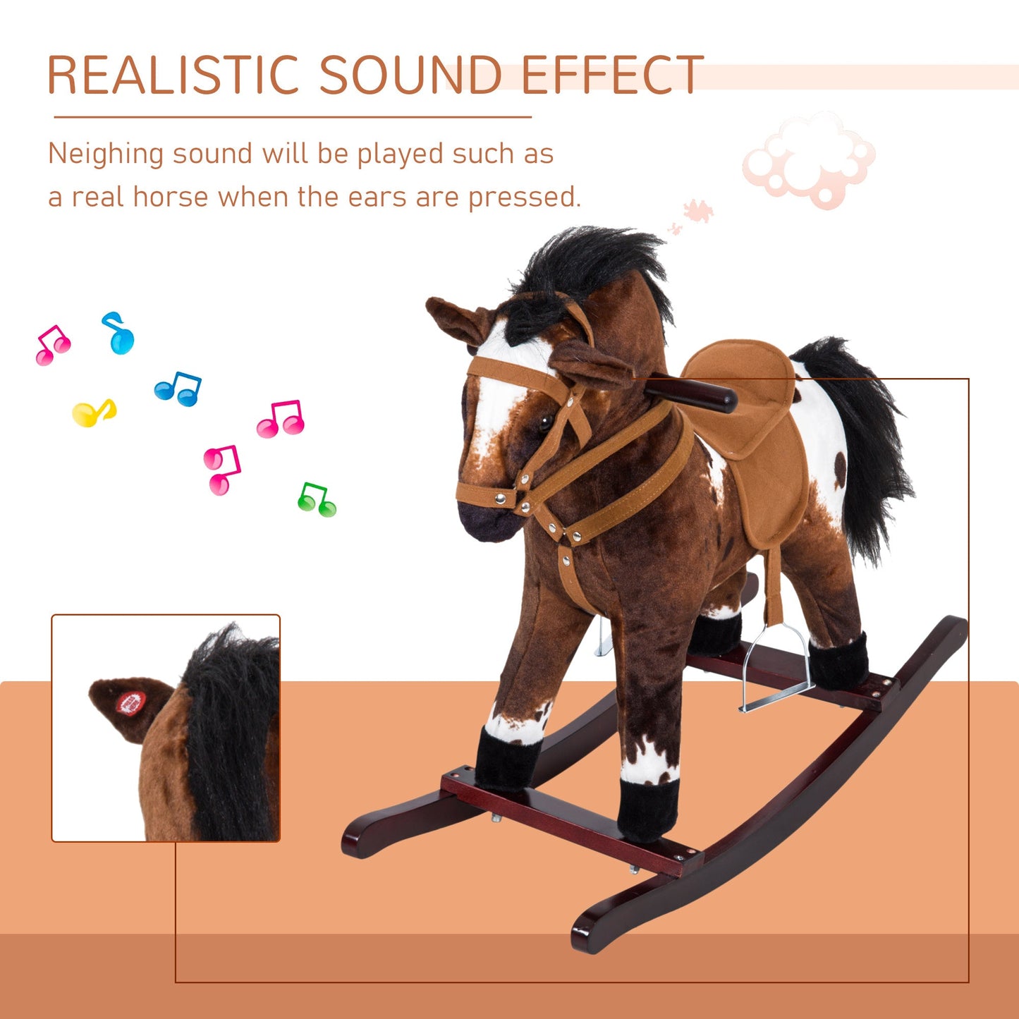 Rocking Horse Kids Plush Ride-On BEUPFORLIFE.com