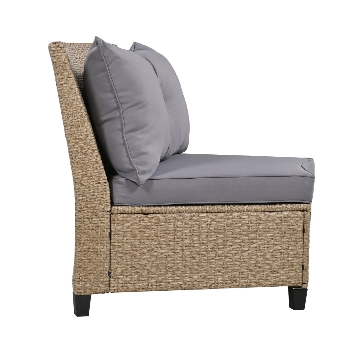 U Style 6-Person Fan-Shaped Rattan Set With Cushions Table Be Up For Life