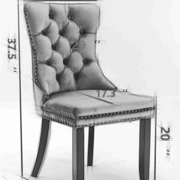 Modern High-End Tufted Solid Wood Contemporary PU & Velvet Upholstered Dining Chair-2 Piece Set BEUPFORLIFE.com