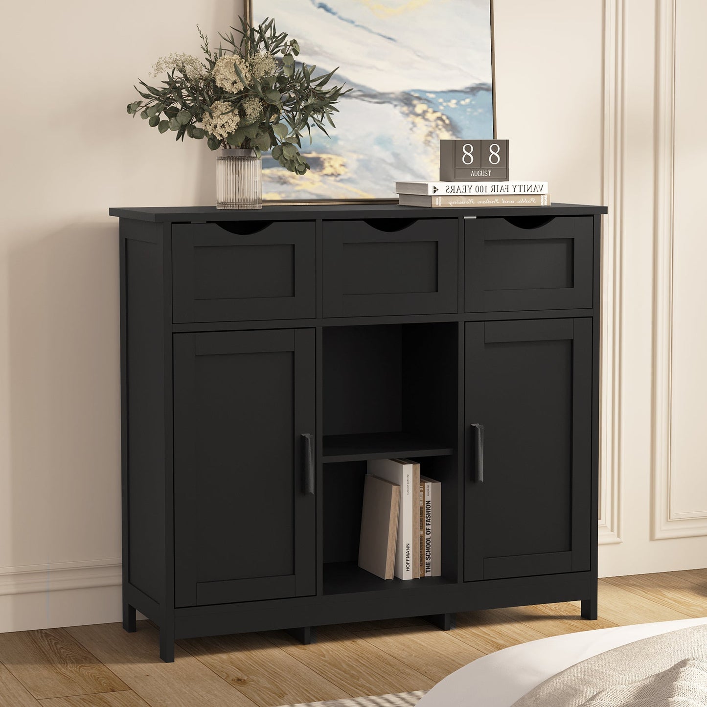 Wooden Storage Cabinet, w/ Drawers And Shelves BEUPFORLIFE.com
