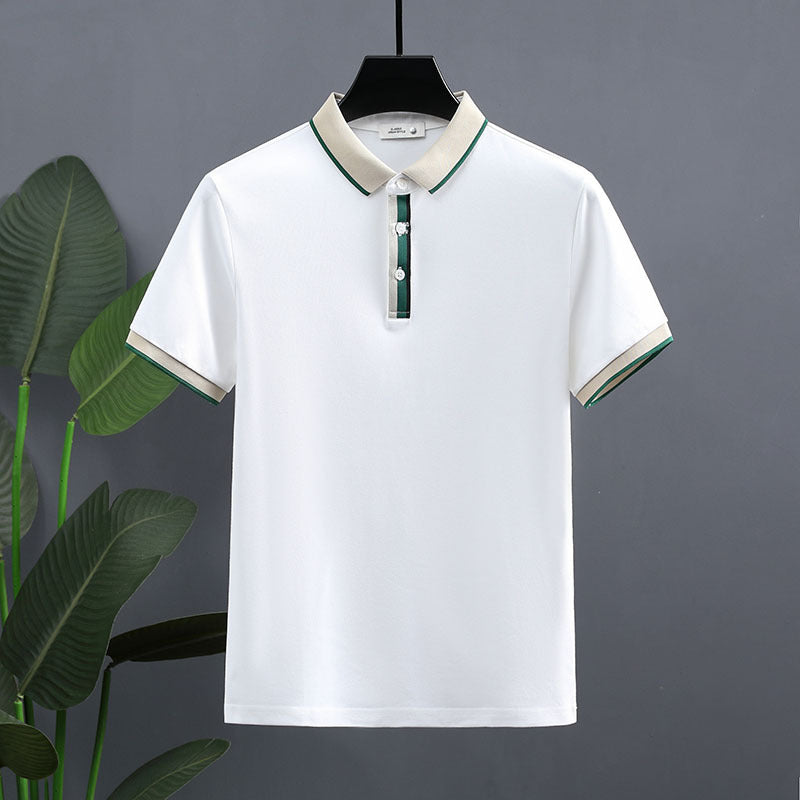 Pearl Cotton Polo Shirt Short-sleeved