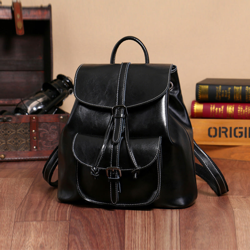 Cowhide Pocket Pull-belt Backpack BEUPFORLIFE.com