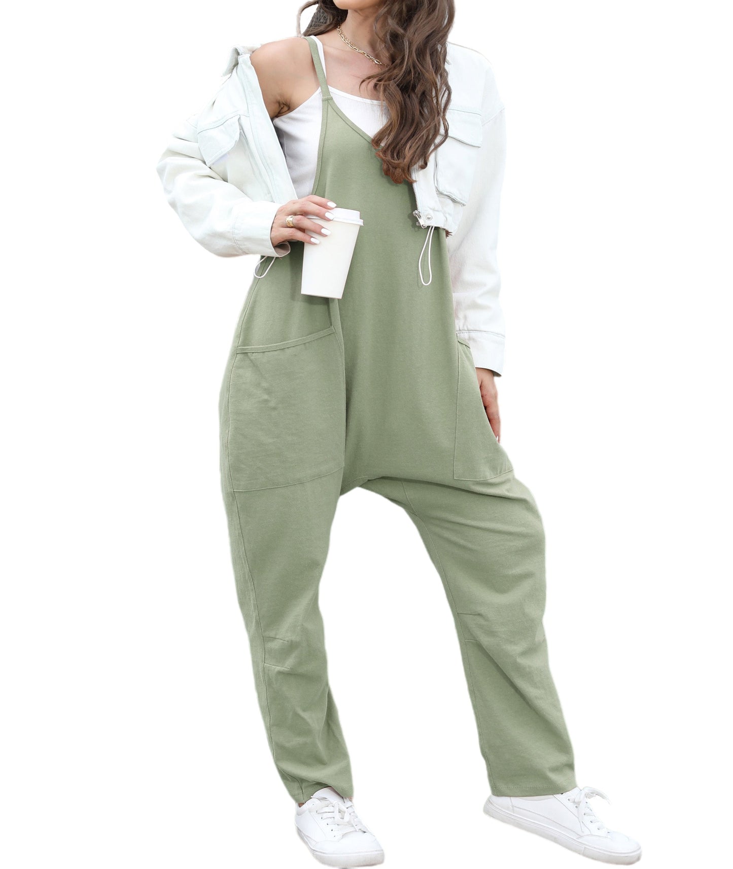 Sleeveless Backless Loose Solid Color Jumpsuit BEUPFORLIFE.com