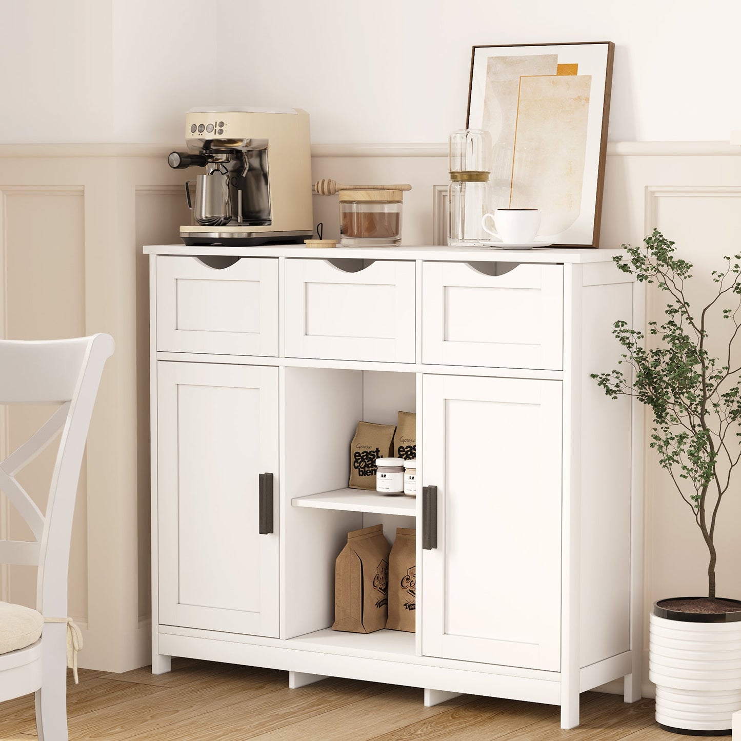 Cabinet With Drawers And Shelves - White BEUPFORLIFE.com