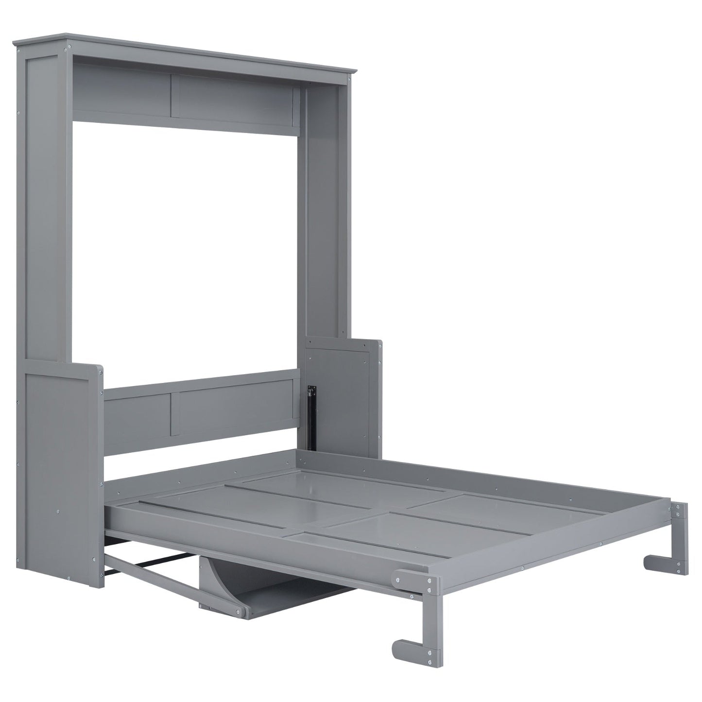 Queen Size Murphy Bed With A Shelf, Gray BEUPFORLIFE.com