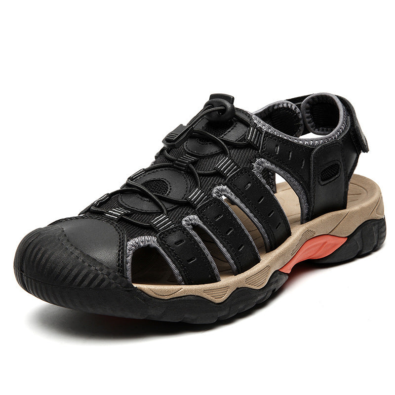 First Layer Cowhide Closed Toe Outdoor Sandals BEUPFORLIFE.com