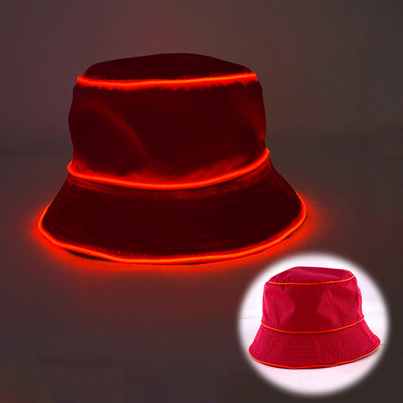LED Luminous Unisex Solid Color Flat Top Sun Hat BEUPFORLIFE.com
