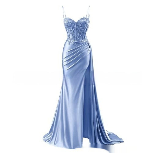 Lovely Satin Strapless Long Dress