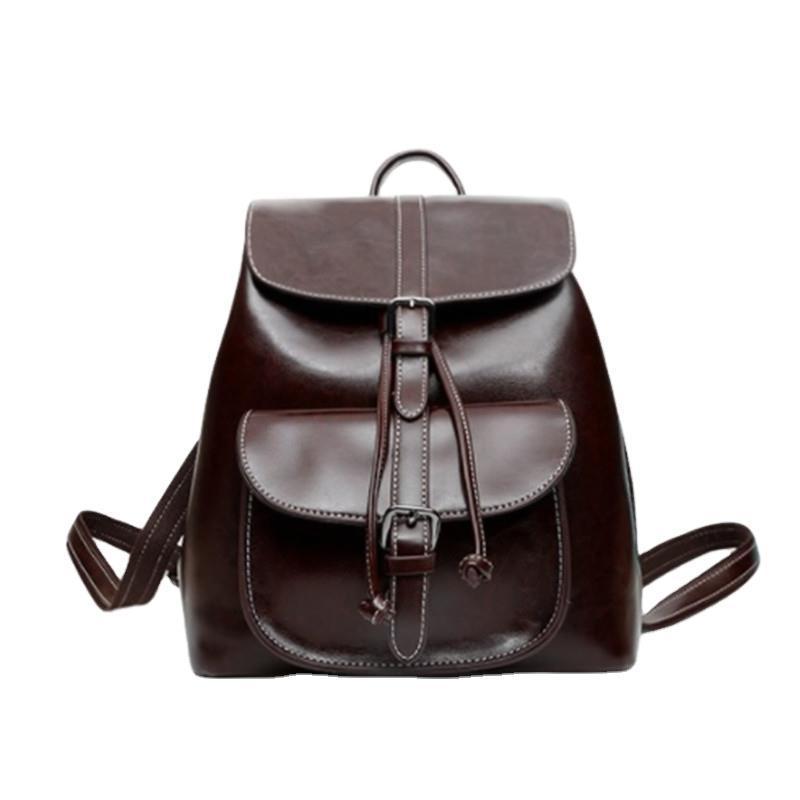 Cowhide Pocket Pull-belt Backpack BEUPFORLIFE.com