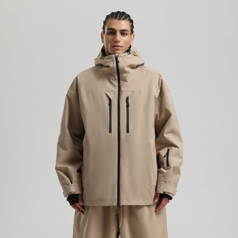 Men's Waterproof Breathable And Loose Zip Ski Suit Jacket Be Up For Life