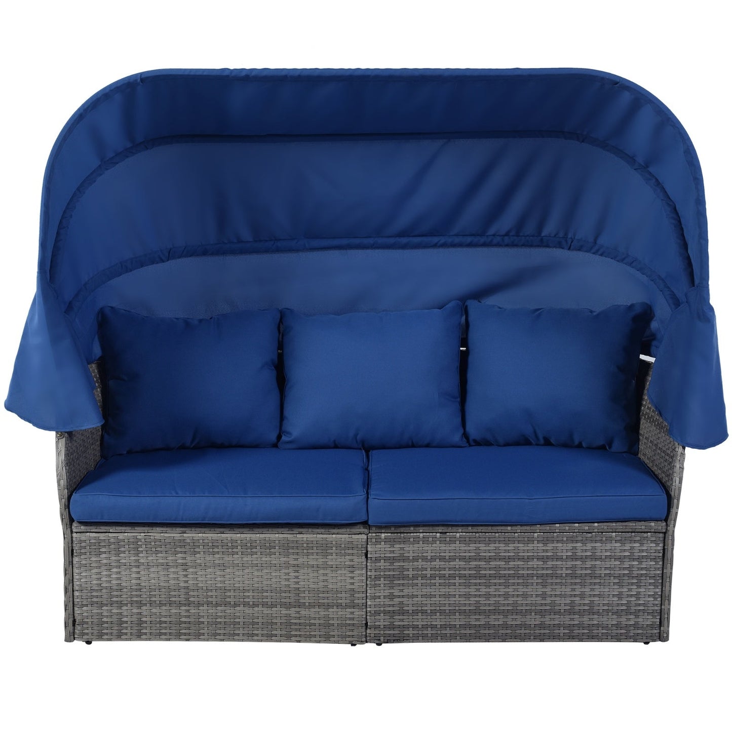 U STYLE Patio Furniture Set Daybed W Retractable Canopy Wicker Be Up For Life