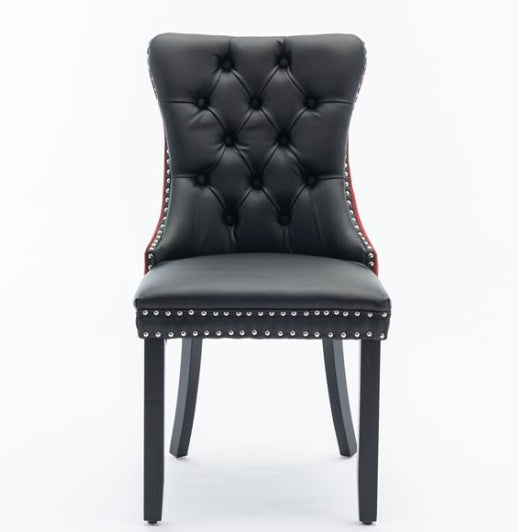 Modern High-End Tufted Solid Wood Contemporary PU & Velvet Upholstered Dining Chair-2 Piece Set BEUPFORLIFE.com
