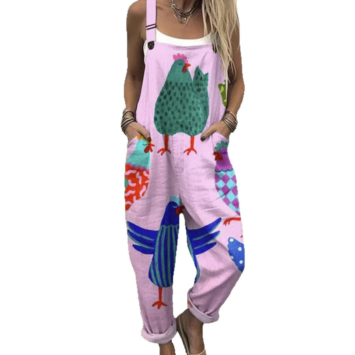 Digital 3D Print Casual Suspender Overalls BEUPFORLIFE.com