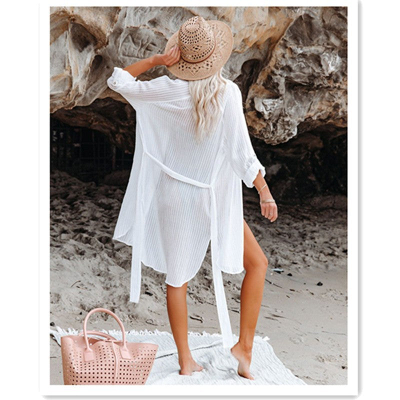 Vacation Bikini Sun-proof Jacquard Shirt BEUPFORLIFE.com