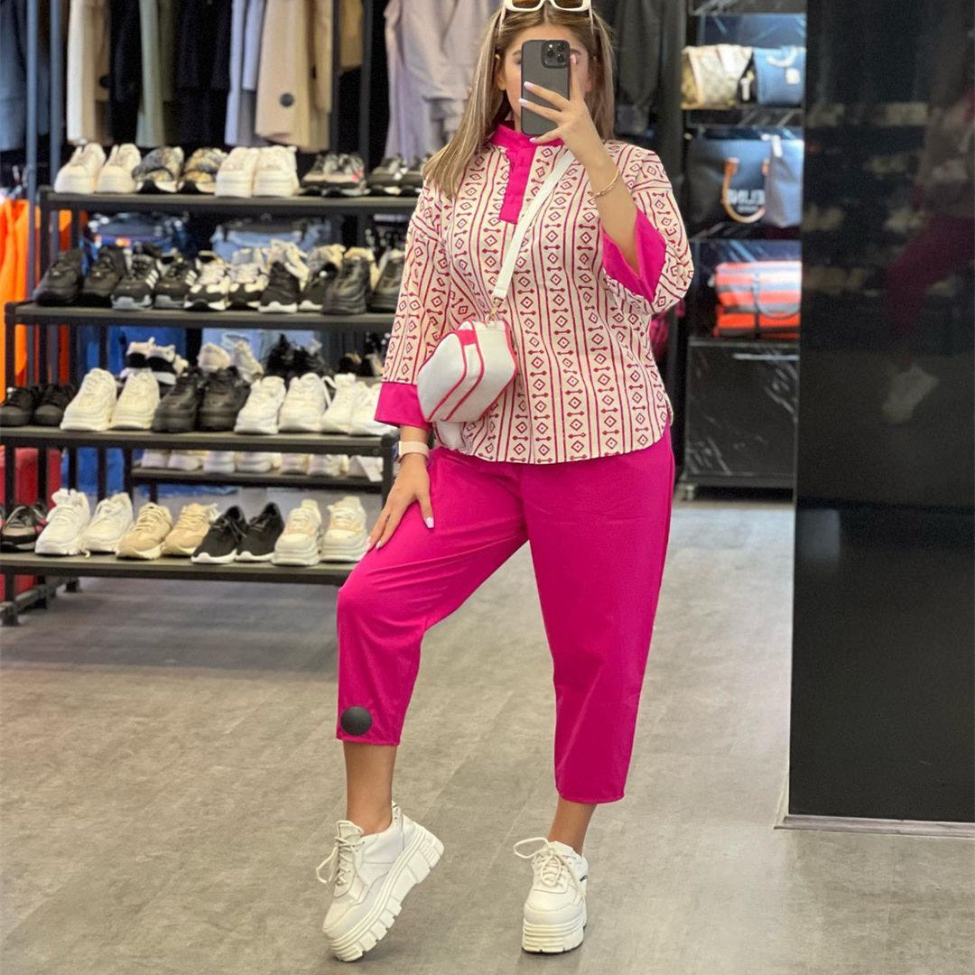 Cotton And Linen Printed Women's Suit BEUPFORLIFE.com