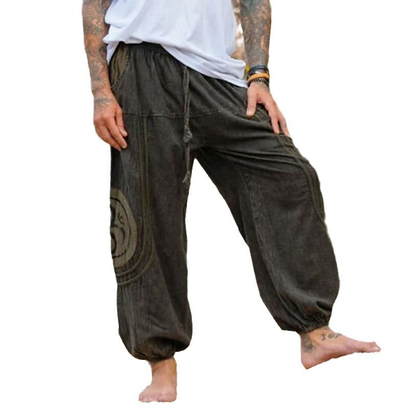 Ethnic Style Men's Casual Ankle-tied Pants BEUPFORLIFE.com