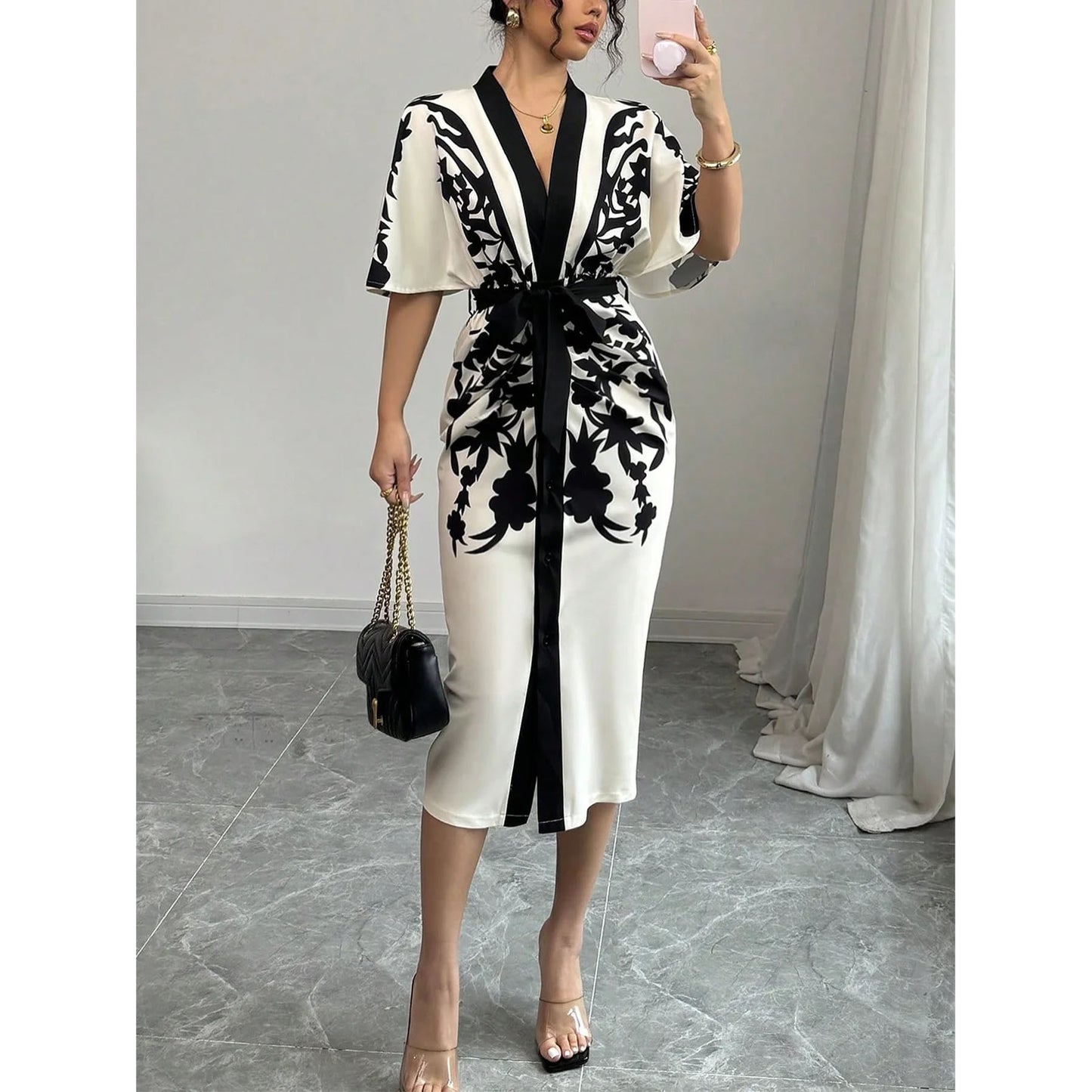 Retro Style Bohemian Print Dress