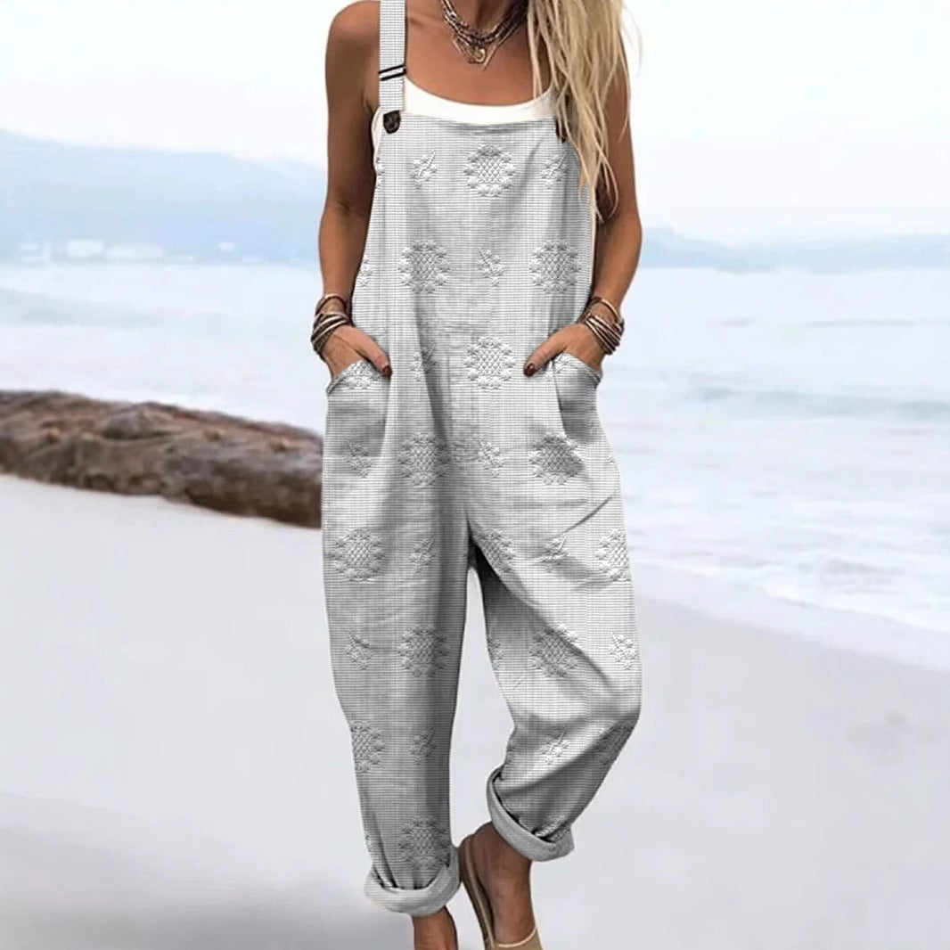 Vintage Print Jumpsuit BEUPFORLIFE.com