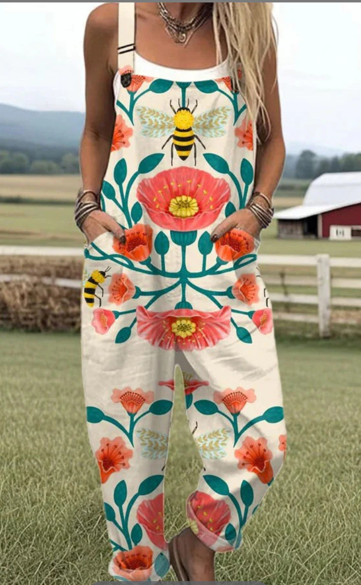 Digital 3D Print Casual Suspender Overalls BEUPFORLIFE.com
