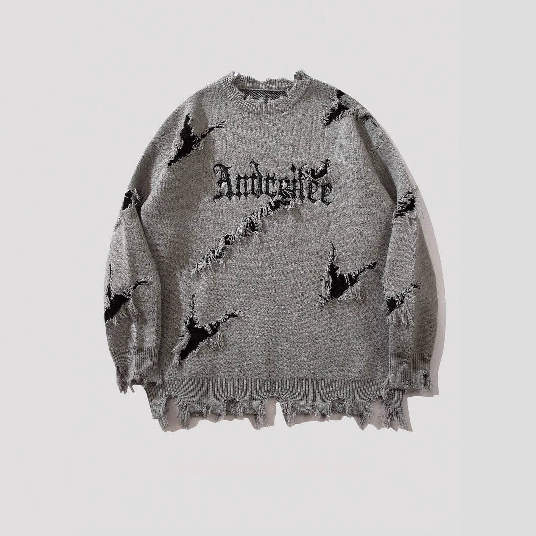 Ripped Frayed Designer Loose Sweater BEUPFORLIFE.com