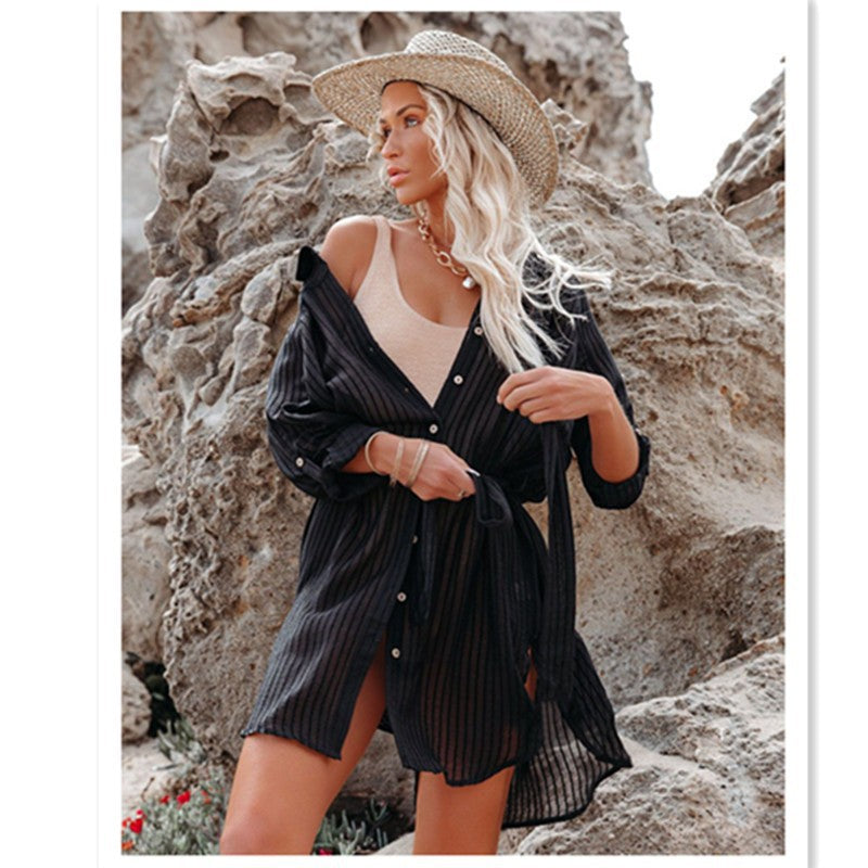 Vacation Bikini Sun-proof Jacquard Shirt BEUPFORLIFE.com