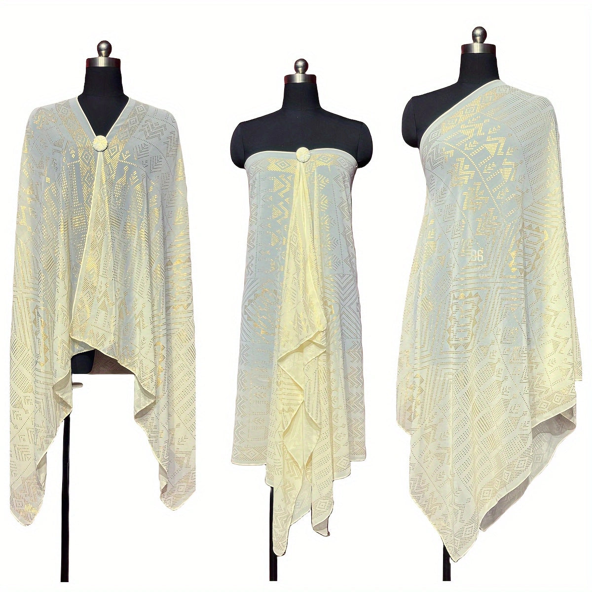 Gorgeous Tinfoil Gold Shawl Multifunctional Scarf BEUPFORLIFE.com