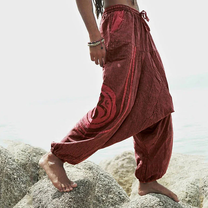 Ethnic Style Men's Casual Ankle-tied Pants BEUPFORLIFE.com