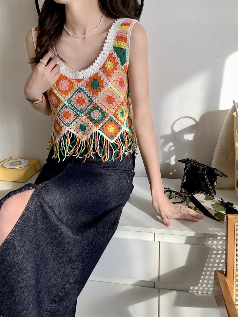 Crocheted Tassel Knitted Camisole